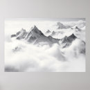 Search for mountains in clouds posters Sunset