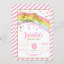 Search for unicorn 2nd birthday invitations Rainbow