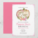 Search for pink pumpkin birthday invitations Cute