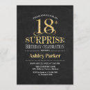 Search for 18th surprise birthday invitations Black and gold