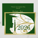 Search for green and gold graduation invitations Celebration