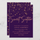 Search for purple rose gold birthday invitations Glamourous