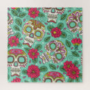 Search for flower skull puzzles Seamless