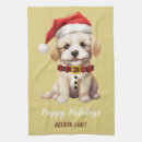 Search for funny dog tea towels Santa