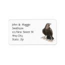 Search for raven return address labels Watercolor