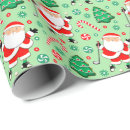 Search for santa claus golfing wrapping paper Green