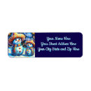 Search for snowmen return address labels Blue