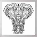 Search for indian elephant posters Zen doodle style