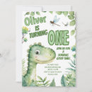 Search for baby dinosaur birthday invitations Green