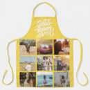 Search for yellow aprons Photo collage