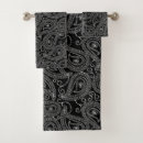 Search for damask pattern bath towels Black