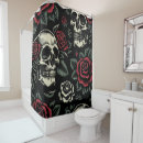 Search for red rose shower curtains Skull