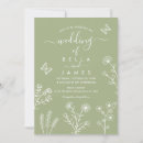 Search for green butterflies wedding invitations Boho