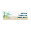 Search for heart in sand return address labels Ocean