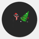 Search for lady in red stickers Christmas tree