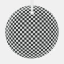 Search for black white pattern christmas tree decorations Chequered