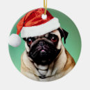 Search for pug holiday christmas tree decorations Santa
