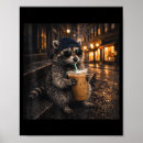 Search for funny raccoon posters Iced coffee