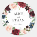Search for floral wedding stickers Marsala