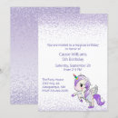 Search for mythical creature birthday invitations Unicorn