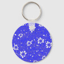 Search for white flower pattern key rings Blue