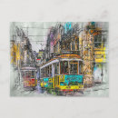 Search for lisbon street postcards Illustration
