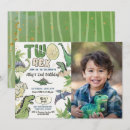 Search for dinosaur 2nd birthday invitations T rex birthday party