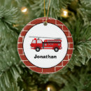 Search for firetruck christmas tree decorations Red