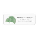 Search for ginkgo return address labels Watercolor