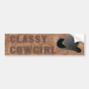 Search for cowgirl bumper stickers Western