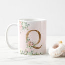 Search for elegant floral monogram mugs Letter