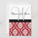Search for black white red damask invitations Anniversary