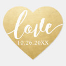 Search for gold foil wedding stickers Heart