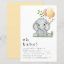 Search for yellow elephant baby shower invitations Jungle