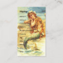 Search for beach mermaid business cards Retro