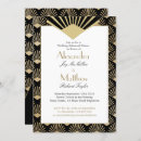 Search for 1920s rehearsal dinner invitations Black and gold