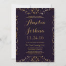 Search for gold purple engagement party invitations Black