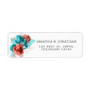 Search for turquoise wedding return address labels Tropical