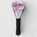 Search for red white and blue golf head covers Initials