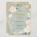 Search for peach and green birthday invitations Watercolor