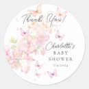 Search for butterfly round stickers Girl baby shower