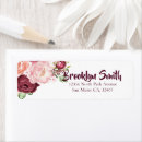 Search for pink peonies return address labels Burgundy