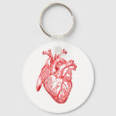 Search for anatomical heart key rings Red