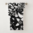 Search for black white leaves bath towels Botanical