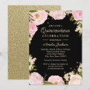Search for pink black quinceanera invitations Rose gold