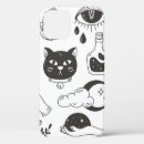 Search for hand drawn doodles iphone cases Black