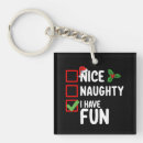 Search for naughty santa key rings Xmas