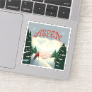 Search for vintage skiing stickers Skier