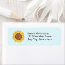 Search for blue and yellow return address labels Flower
