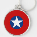 Search for military symbols key rings Red white and blue